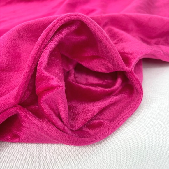 Vintage Monte Carlo Pink Velvet Velour Nightgown Robe Pullover Half Zip Sz M - Picture 7 of 8